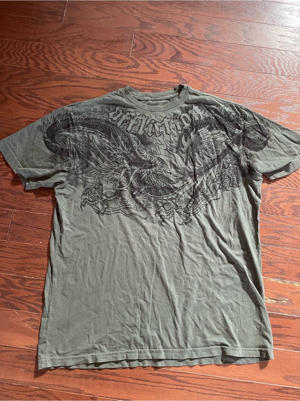 Affliction Men’s T Shirt XL Dark Green EUC